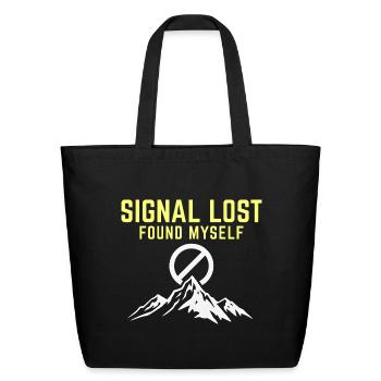 Signal Lost Found Myself - Eco-Friendly Cotton Tote - black - Front