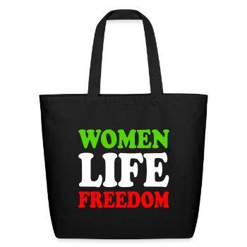 Women life freedom iran - Eco-Friendly Cotton Tote - black - Front
