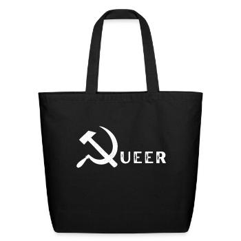 Queer Communist Hammer And Sickle - Eco-Friendly Cotton Tote - black - Front