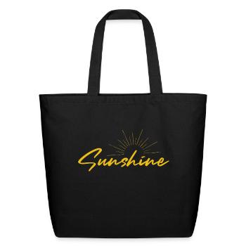 Radiant Sunshine Script on Elegant Black - Eco-Friendly Cotton Tote - black - Front