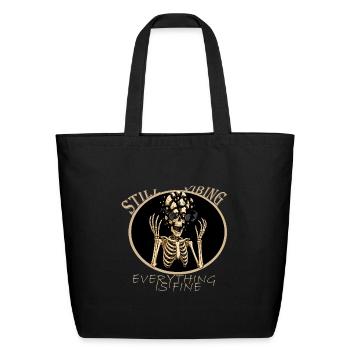  Funny Everything Is Fine Skeleton  - Eco-Friendly Cotton Tote - black - Front