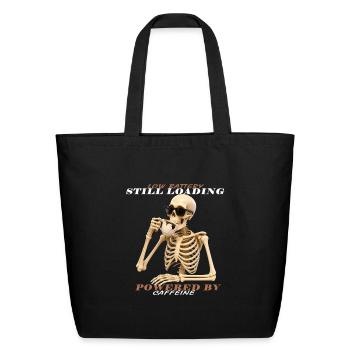 Low Battery Powered By Coffee - Eco-Friendly Cotton Tote - black - Front