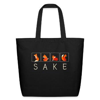 Oh For Fox Sake Funny Graphic for Men or Women Zip - Eco-Friendly Cotton Tote - black - Front