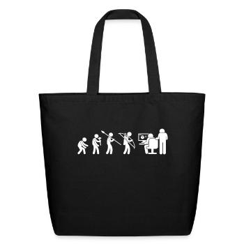 Evolution Computer Coding Informatics - Eco-Friendly Cotton Tote - black - Front