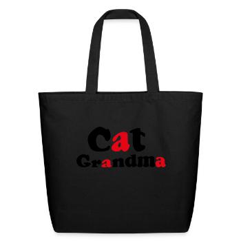 Cat Grandma Funny Cat - Eco-Friendly Cotton Tote - black - Front