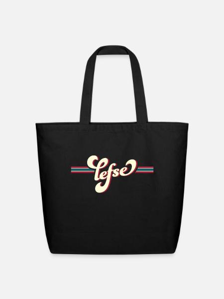 Vintage Lefse Norwegian Holiday Tradition - Eco-Friendly Cotton Tote - black