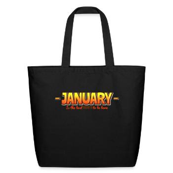 JANUARY - Eco-Friendly Cotton Tote - black - Front