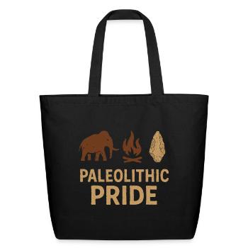 Prehistoric Homo Habilis Stone Tools - Eco-Friendly Cotton Tote - black - Front