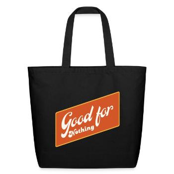 Good For Nothing Vintage Retro Patch Graphic - Eco-Friendly Cotton Tote - black - Front