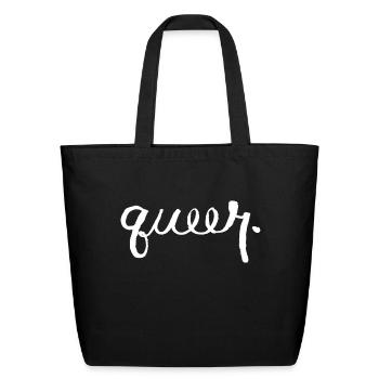 Just Plain Queer - Eco-Friendly Cotton Tote - black - Front