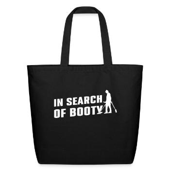 Metal detecting in search of booty - Eco-Friendly Cotton Tote - black - Front