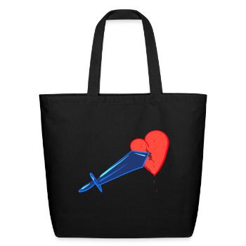 broken heart sword lovesickness - Eco-Friendly Cotton Tote - black - Front