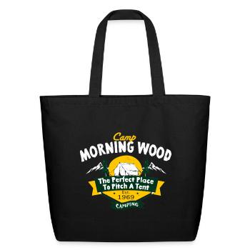 Morning Wood Camp Logo - Eco-Friendly Cotton Tote - black - Front
