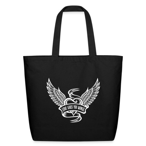 Love Gives You Wings, Heart With Wings - Eco-Friendly Cotton Tote