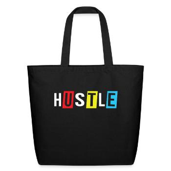 Hustle - Eco-Friendly Cotton Tote - black - Front