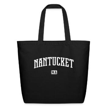 Nantucket Massachusetts - Eco-Friendly Cotton Tote - black - Front