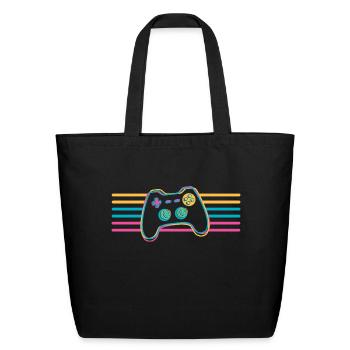 Colorful Controller - Eco-Friendly Cotton Tote - black - Front