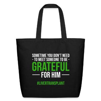 organ donor - Eco-Friendly Cotton Tote - black - Front