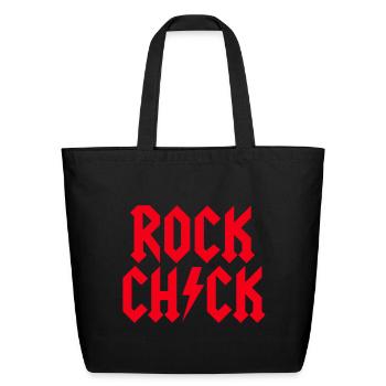 Rock Chick Hard Rock Rock Music Heavy Metal girl - Eco-Friendly Cotton Tote - black - Front