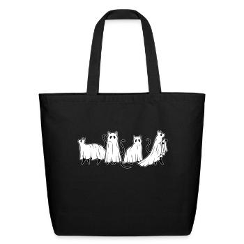 Funny cat ghost black cat Halloween for Cat - Eco-Friendly Cotton Tote - black - Front
