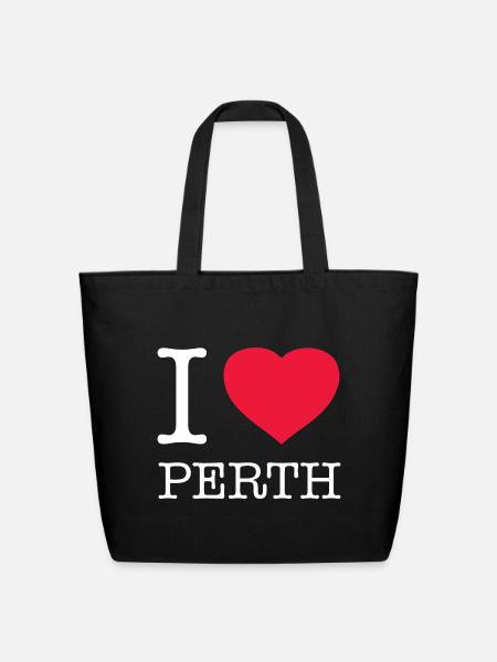 I LOVE PERTH - Eco-Friendly Cotton Tote - black