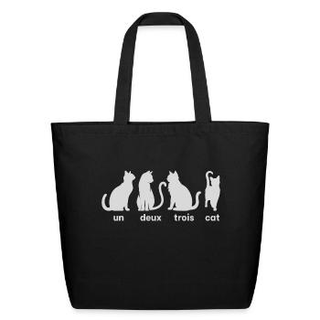 funny cats - Eco-Friendly Cotton Tote - black - Front
