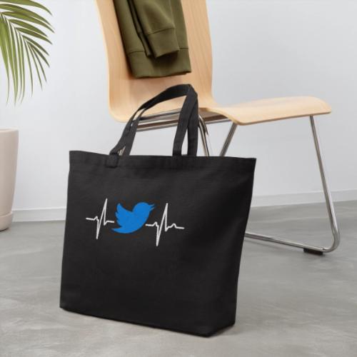 Social Media Heartbeat Blue Bird Graphic - Eco-Friendly Cotton Tote