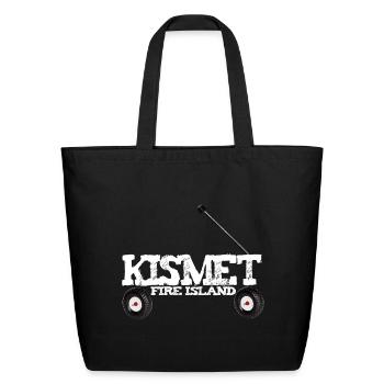 Kismet Fire Island Red Wagon summer share beach  - Eco-Friendly Cotton Tote - black - Front