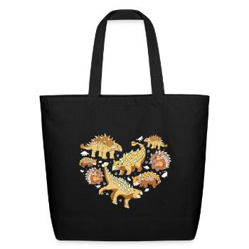 Ankylosaurus Prehistoric Dinosaur Lover - Eco-Friendly Cotton Tote - black - Front