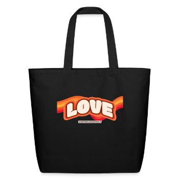 DESIGNRetro Love funny - Eco-Friendly Cotton Tote - black - Front