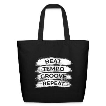 Drum Kit Motivation - Eco-Friendly Cotton Tote - black - Front