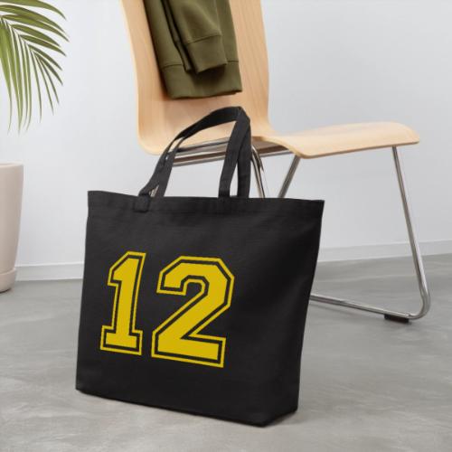 Number 12 in a classic athletic collegiate font - Eco-Friendly Cotton Tote