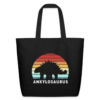 Ankylosaurus Dinosaur Prehistoric Dino - Eco-Friendly Cotton Tote - black - Front