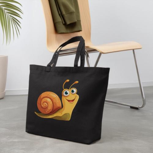 Happy Cartoon Snail with a Smile - Eco-Friendly Cotton Tote