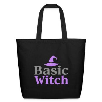 Basic Witch Halloween Saying Quote - Eco-Friendly Cotton Tote - black - Front