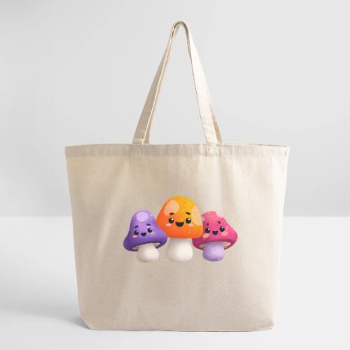 Colorful Mushroom Companions - Eco-Friendly Cotton Tote
