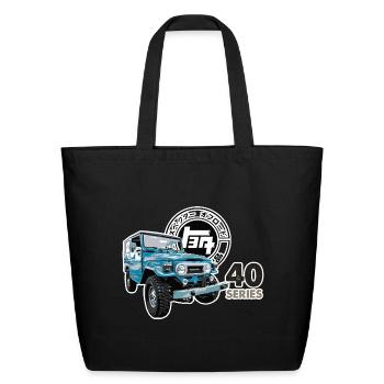 BLUE TOYOTA FJ40 WITH RETRO LOGO - Eco-Friendly Cotton Tote - black - Front
