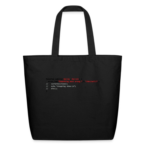 onError — The show must go on - Eco-Friendly Cotton Tote
