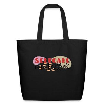 Self Care Cool Shirt - Eco-Friendly Cotton Tote - black - Front