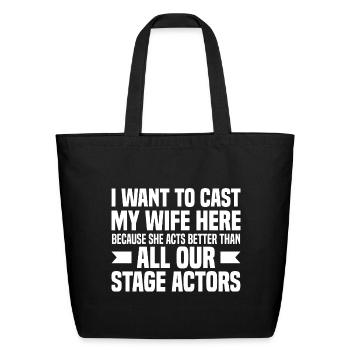 stage technician - Eco-Friendly Cotton Tote - black - Front