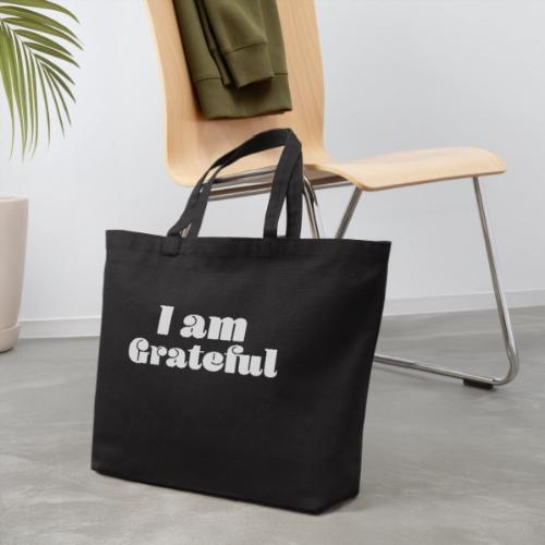 I Am Grateful Affirmation Quote Merch - Eco-Friendly Cotton Tote