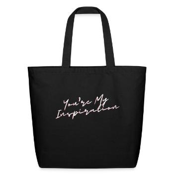 Tu es mon inspiration - Sac fourre-tout en coton naturel - noir - Devant