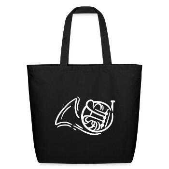 French Horn - Eco-Friendly Cotton Tote - black - Front