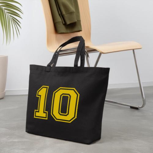 Number 10 in a classic athletic collegiate font - Eco-Friendly Cotton Tote