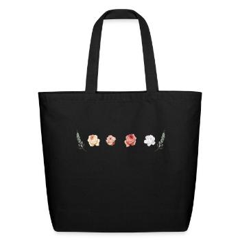 Custom Birth Month Birth Flower Shirt Gift - Eco-Friendly Cotton Tote - black - Front