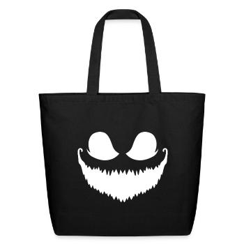 Midnight Grin Silhouette - Halloween vibe  - Eco-Friendly Cotton Tote - black - Front