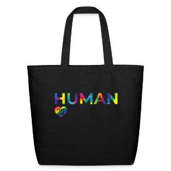 human, various queer flags 1 - Eco-Friendly Cotton Tote - black - Front