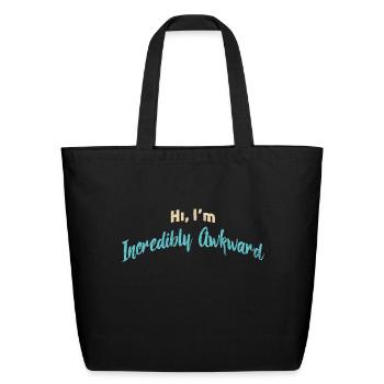 Awkward People Funny Introduction - Eco-Friendly Cotton Tote - black - Front
