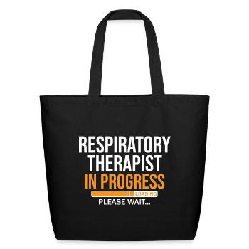 Future Respiratory Therapist In Progress RT Studen - Eco-Friendly Cotton Tote - black - Front