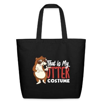 Sea Otter Costume - Eco-Friendly Cotton Tote - black - Front